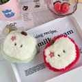 1PC Cute  Plush Coin Purse with Keychain, Cartoon Mini Storage Bag for Girls Kawaii Holiday & Birthday . 
