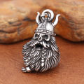 Retro Style Viking Warrior Pattern Guardian Bell Pendant Punk Hip Hop Necklaces Motorcycle Bicycle Bell Accessory Jewelry . 