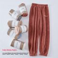 Autumn and Winter New Women's Warm Pajama Pants Girls Students Thickened Coral Fleece Pajama Pants Fairy Warm Pants Homewear. 