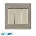 Philips Elegant Q8 Triple Single Pole Switch. 