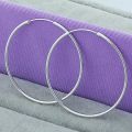 Round Circle 50/60mm Hoop Earrings Silver Color For Woman Wedding Engagement Party Fashion Charm Jewelry .