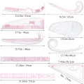 11Pcs Multifunctional French Curve Ruler Soft Plastic Patchwork Ruler Measure Dressmaking Drawing Template Craft Sewing Tools. 