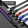 สานสายเคเบิลข้อมูล 1-in-4 สายชาร์จมัลติฟังก์ชั่นสําหรับ Huawei Android 4 in 1 USB Type C สาย Apple . 