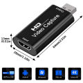 USB 2.0 Video Capture Card HD 4K To 1080p HDMI-compatible Game Grabber Recorder for PC PS4 DVD Camera Recording Live Streaming. 