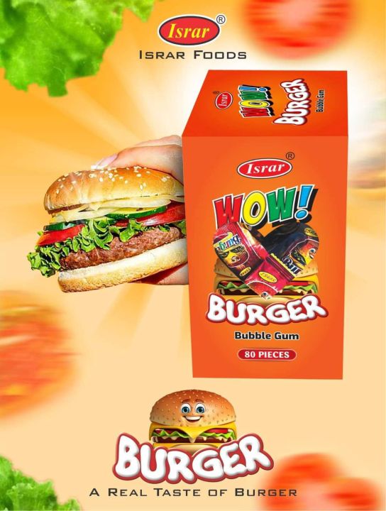 WoW Burger Bubble Gum box of 80pcs. A Real Taste Of  Burger