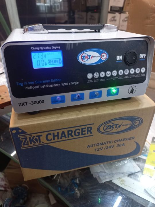 Smart Desulfator Maintainer Battery Charger 12V 30A 24V 10A Adjustable Pulse Repair Lea...