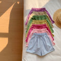 2026Korean-style children's shorts for summer, thin casual pants for boys and girls, linen casual pants for toddlers. 