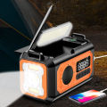 12000mAh AM/FM/NOAA Weather Radio with 2 Solar Panels Solar Hand Crank Portable Emergency Radio Reading Lamp for Outdoor Camping. 
