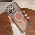 Magnetic Luxury Matte Translucent Armor Shockproof Case For iPhone 16 15 14 13 12 17 Pro Max Plus Magsafe Wireless Charge Cover. 