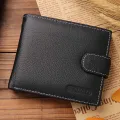 JINBAOLAI Leather Men Wallets Cow Leather Solid Sample Style Zipper Purse Man Card Horders Famous Brand High Quality Male Wallet. 