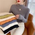 Autumn Winter Knitwear Tops Fashion Female Long Sleeve Skinny Elastic Casual Knitted Shirts Women Mock neck Pullover Sweaters. 