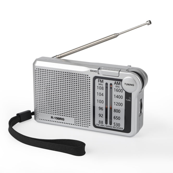 150RG Radio Portable AM/FM Radio, Small Pocket Radio with Speaker, Headphone Jack, USB Charging Cable for Indoor and Outdoor