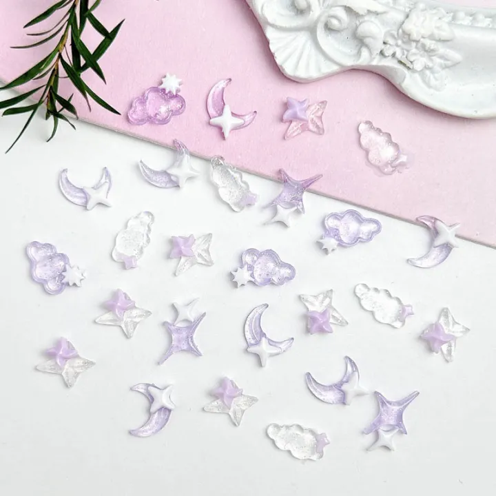 50PCS%20Transparent%20Resin%20Moon%20Cloud%20Nail%20Art%20Charms%20with%20White%20Purple%20Sparkling%20Four-pointed%20Star%20Nail%20Decoration%20DIY%20Nail%20Crafts%20-%20Image%202