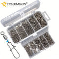 95/210 PCS Set Fishing Connector Gear Kit 2-10# Stainless Steel Pin Bearing Rolling Swivel Snap For Lure Hook Tackle Accessories. 
