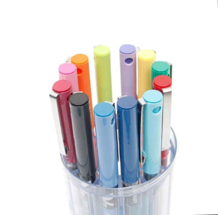 Multicoloured Pilot V5 Pen 12 Pcs  In transparent Jar