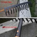 Farming Rake Stainless Steel Rake 14-Tooth Hay Deciduous Rake Pine Soil Rake Garden Gardening Tools Agricultural Farm Tools. 