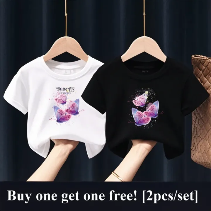 2pcs/Pack%20Girls%20Purple%20Butterfly%20T-Shirt%20Kids%20Fashion%20Short%20Sleeve%20Sister%20Matching%20Outfit%20Kids%20Best%20Friend%20Tops%20Tee%20-%20Image%203