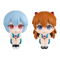 2 estilos, 11cm, Q Ver. Figura de cabeza grande de neón de Genesis Evangelion, modelo de Ayanami Rei Asuka, postura sentada.