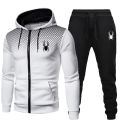 2025 popular two-piece men's sportswear jogging suit sportswear hooded sweatshirt zipper sweatshirt autumn and winter clothing.