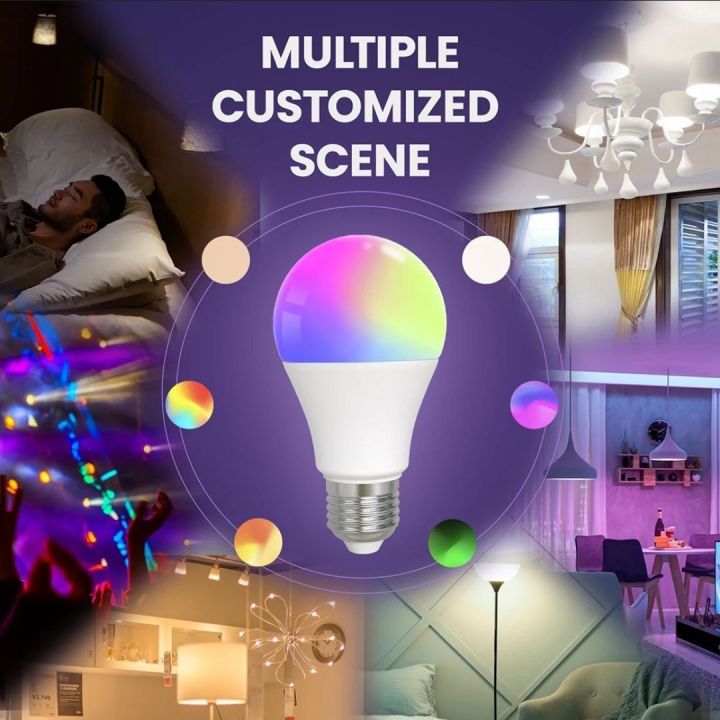 RGB Smart LED Bulb WiFi/Bluetooth Dimmable LED Light Bulb RGB
