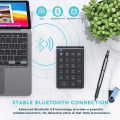 SeenDa Rechargeable Wireless Numeric Keypad Bluetooth Number Pad Slim 22-Keys External Numpad Keyboard Data Entry. 