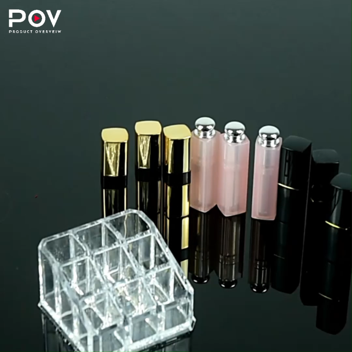 9-Slot Acrylic Lipstick & Makeup Organizer – Transparent Cosmetic Holder for Lipsticks, Brushes, Beauty Products & Vanity Display