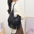 Long Tassels Women Handbag Fashion Shoulder Bags for Ladies Hand Bag Soft PU Leather Casual Hobos Armpit Bag Female Tote.