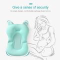 Baby Bath Seat Support Mat Foldable Baby Bath Tub Pad & Chair Newborn Bathtub Pillow Infant Anti-Slip Soft Comfort Body Cushion.