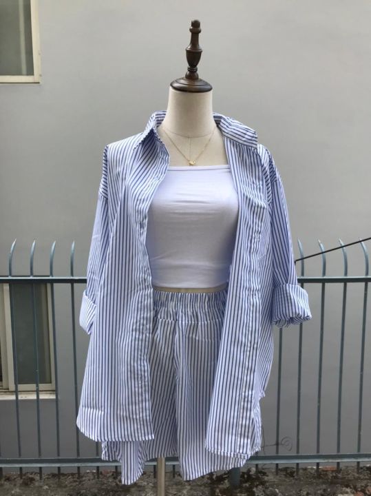 Women's%20New%20Model%20Summer%20Stripe%20Shirt%20Long%20Sleeve%20Slim%20Fit%20Casual%20Striped%20Top%20for%20Business%20And%20Office%20-%20Image%203