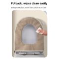 1pc Thickened U-Shaped Toilet Seat Cover Zipper Style Toilet Seat Pad Winter Waterproof Seat Pad Household Thick Toilet Pad.