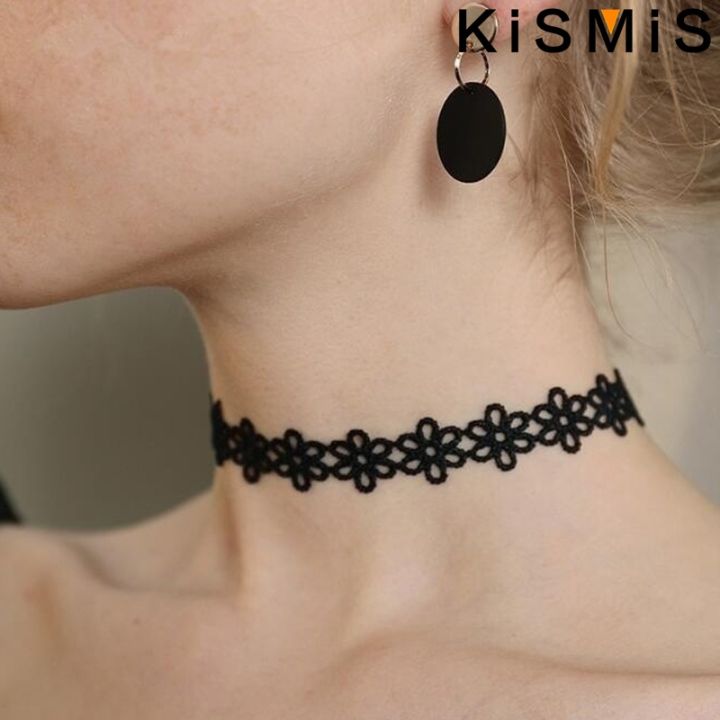 KISMIS%206Pcs/Set%20Black%20Lace%20Chokers%20Necklace%20Set%20Vintage%20Gothic%20Punk%20Elastic%20Necklace%20Women'S%20Jewelry%201Sets%20-%20Image%203
