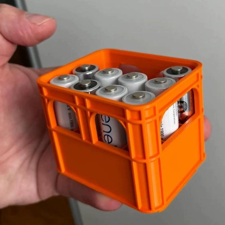 Multiple Battery Storage 2026 Multi-Battery Storage Box 3D Printed Stackable Crate Holds AA, AAA ...