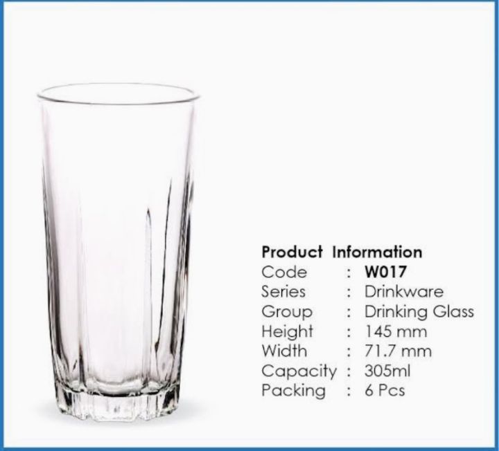 Crystal%20Clear%20Drinking%20Glass%20Set%20(6%20Pieces)%20OLILA%20W017%20-%20Glass%20-%20Image%203