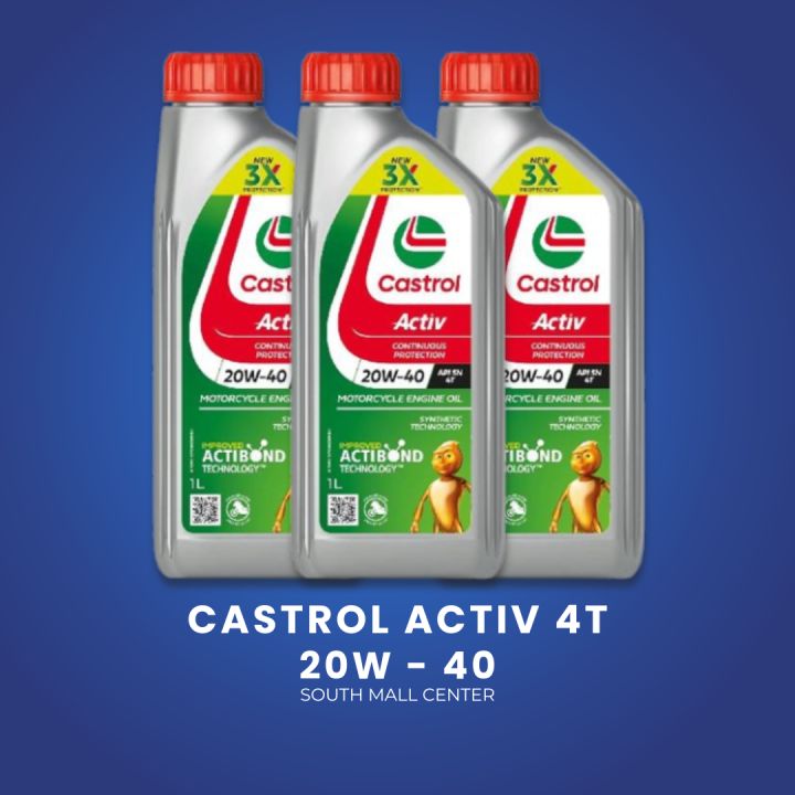 Castrol Activ 20w-40 4T 3X Protection For Motorcycle.