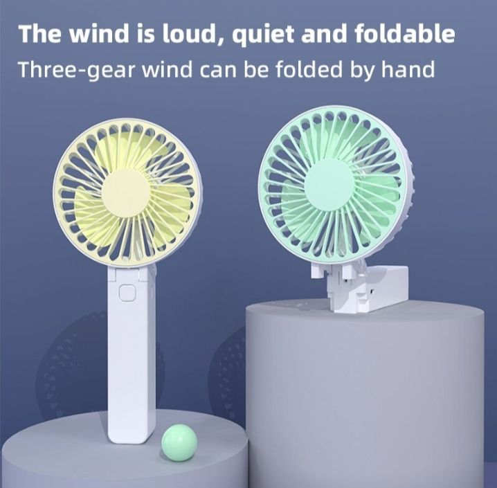 Summer Handheld Small Fan Convenient Foldable USB Rechargeable Desktop Outdoor Strong Wind Multi Range Adjustable Small Fan