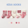 Bibelot baby socks 1-3 years old cotton 100% cute pattern soft fabric pack 5 pairs ready to ship from Thailand. 
