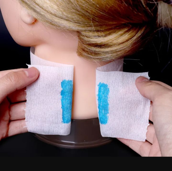 Neck Strips 1 Rolls Disposable Neck Paper Hair Cut Collar 100knots/roll White Sticky Haircut Neck Tissue paper Waterproof
