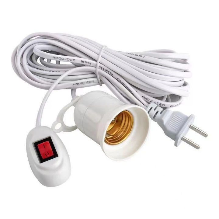 5/10m%20Lamp%20Bases%20Universal%20With%20Switch%20Led%20Bulb%20Socket%20Adapter%20E27%20Screw%20Lamp%20Holder%20Accessories%20Tools%20Two%20Plugs%20Suspension%20-%20Image%202