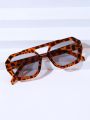 Cross Border European and American Double Beam Irregular Sunglasses 2023 New Retro Personalized Sunglasses Popular on the Intern.