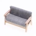 1Pcs 1:12 Mini Simulation Miniature Wooden Double Sofa Living Room Dollhouse Furniture Kids Pretend Play Doll House Decor. 