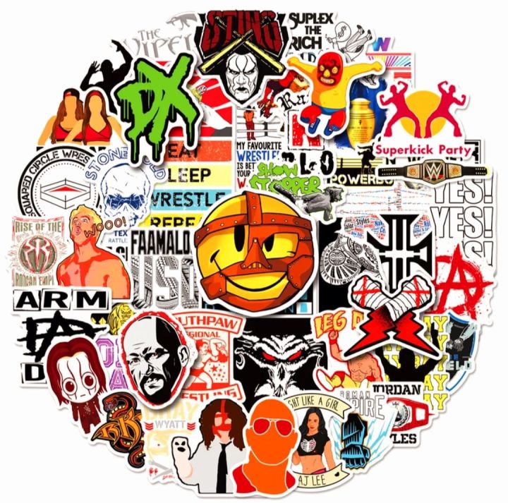 WWE Superstars Logo Sticker Sheet