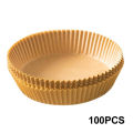 50/100Pcs Air Fryer Disposable Paper Liner Non-Stick Barbecue Plate Round Oven Pan Pad  For 16cm Air Fryer Micro-Wave. 