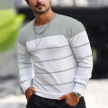 2024 New O-neck Cotton Pullover Men's Sweater Striped Casual Autumn and Winter High Quality Knitted Sweaters for Men. 
