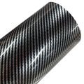 Premium Black Silver 2D Gloss Carbon Fiber Vinyl Wrap Roll Self Adhesive Decal Automotive Car Wrapping Foil with Air Free Bubble. 