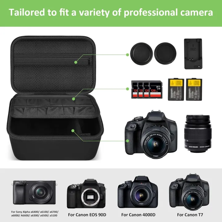 (Case%20only)%20Digital%20Camera%20Case%20Compatible%20with%20Canon%20EOS%20Rebel%20T7/%2090D/%204000D/%20T100%20DSLR%20Cameras,%20Also%20for%20Sony%20Alpha%20a6400%20-%20Image%202