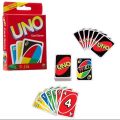 UNO card game play multi colour. 