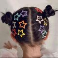 Star Hair Pin's For kid's Girls, Hair Clips for girls, Korean Design - A Pack of 6 Metallic Pins. 