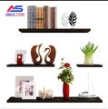 Wall Mounted White & Black Floating Shelves, Book Shelf wooden shelves. 