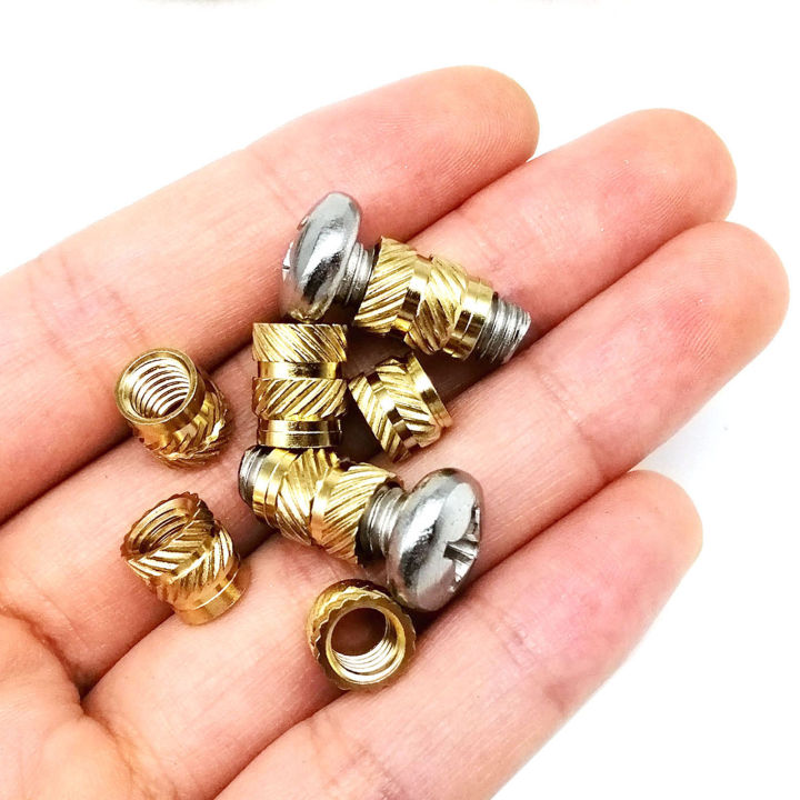 Brass%20Copper%20Embed%20Insert%20Nut%20Screw%20Kit%20Set%20M1.4M1.6%20M2%20M2.5%20M3%20M4%20M5%20M6%20for%20Heat%20Melt%20Injection%203D%20Print%20Twill%20Knurled%20Thread%20-%20Image%206