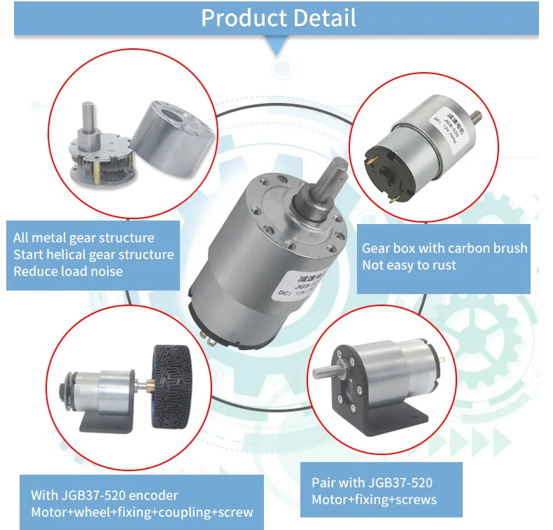 JGB37 180RPM@12V High Torque DC Gear Motor – HandsOn Tech 12V シングル 36RPM JGB37-555 ギア DC レデューサー 拡張シャフト 高トルク 低ノイズ 調節可能 速度